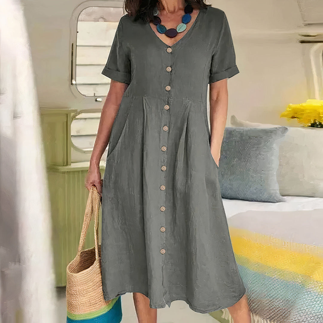 Yasmin™ - Effortless Buttoned Dress