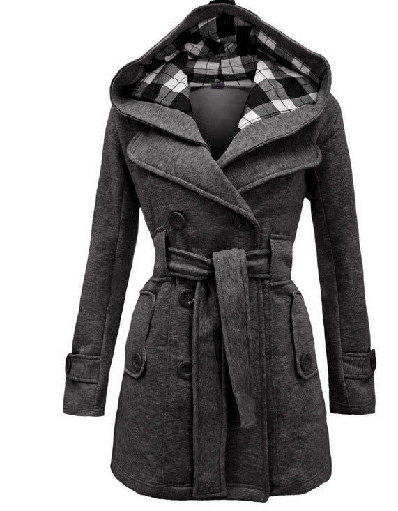 Melrose™ - Elegant Belted Hooded Coat