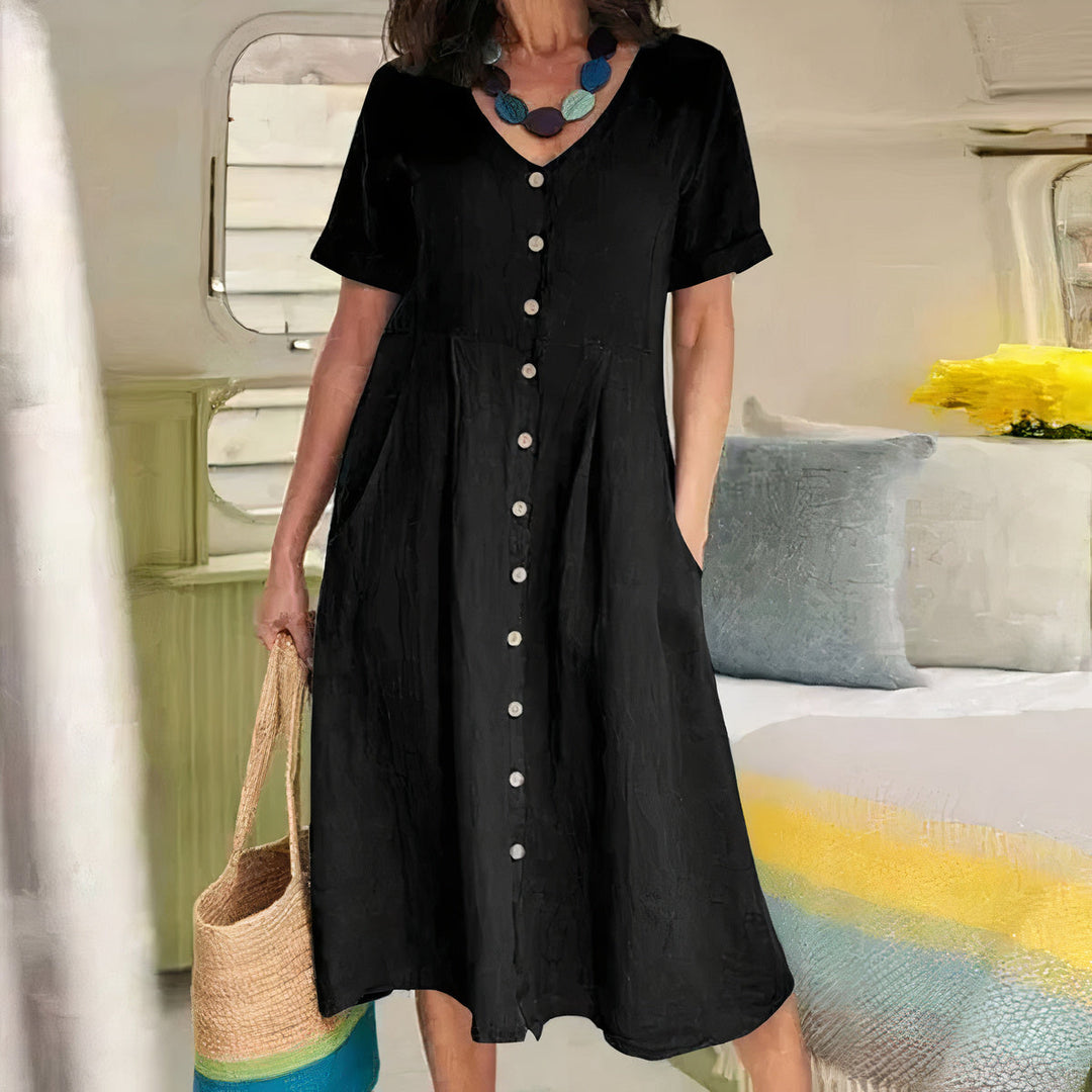 Yasmin™ - Effortless Buttoned Dress