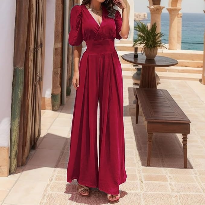 Richelle™ - Elegant Puff-Sleeve Jumpsuit