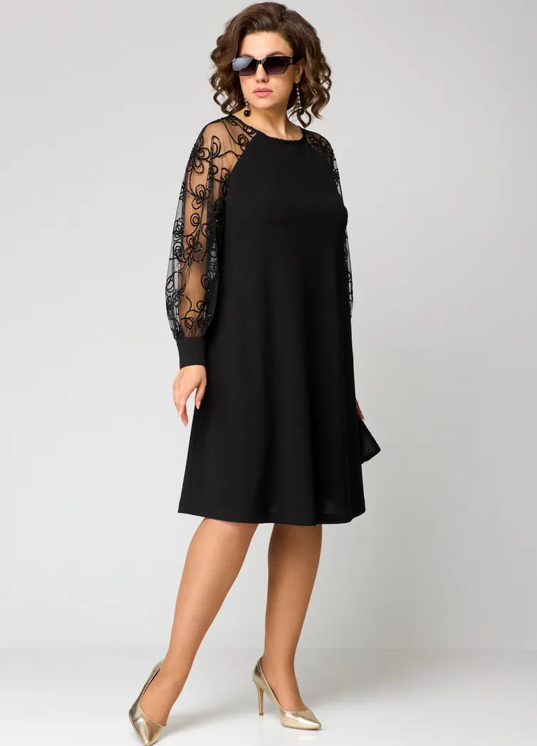 Roselle™ - Lace-Sleeve Dress