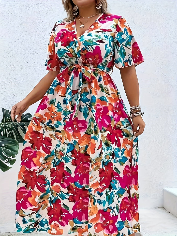 Lindsay™ - Radiant Floral Wrap Dress