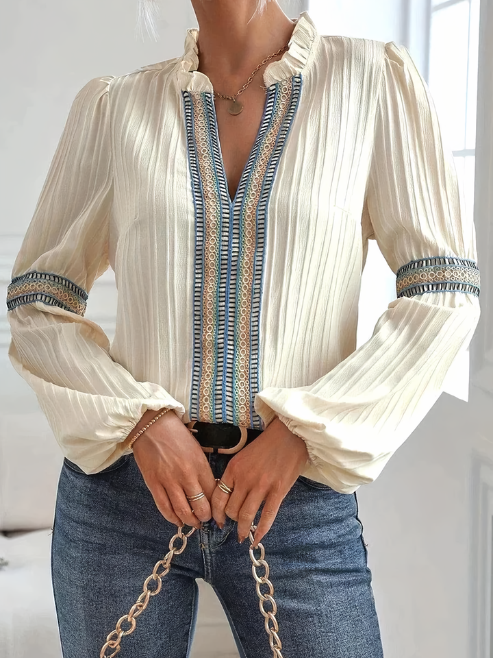 Valerie - Stunning V-Neck Blouse