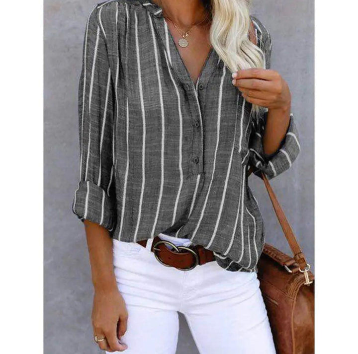 Giana - Striped Casual Blouse