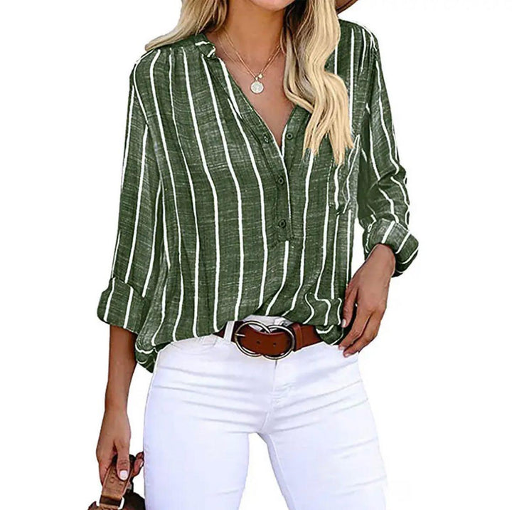 Giana - Striped Casual Blouse