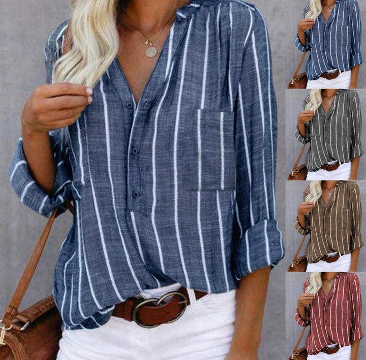 Giana - Striped Casual Blouse