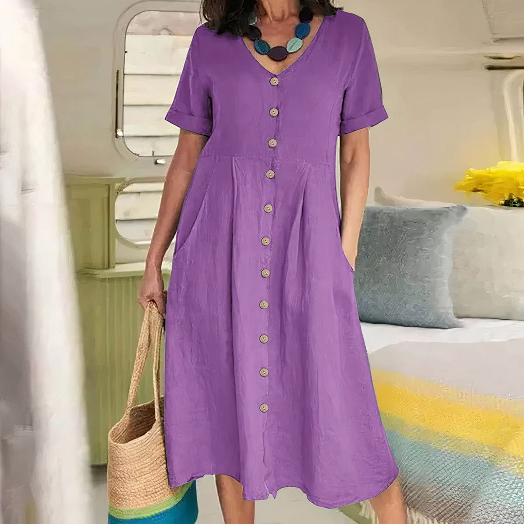 Yasmin™ - Effortless Buttoned Dress