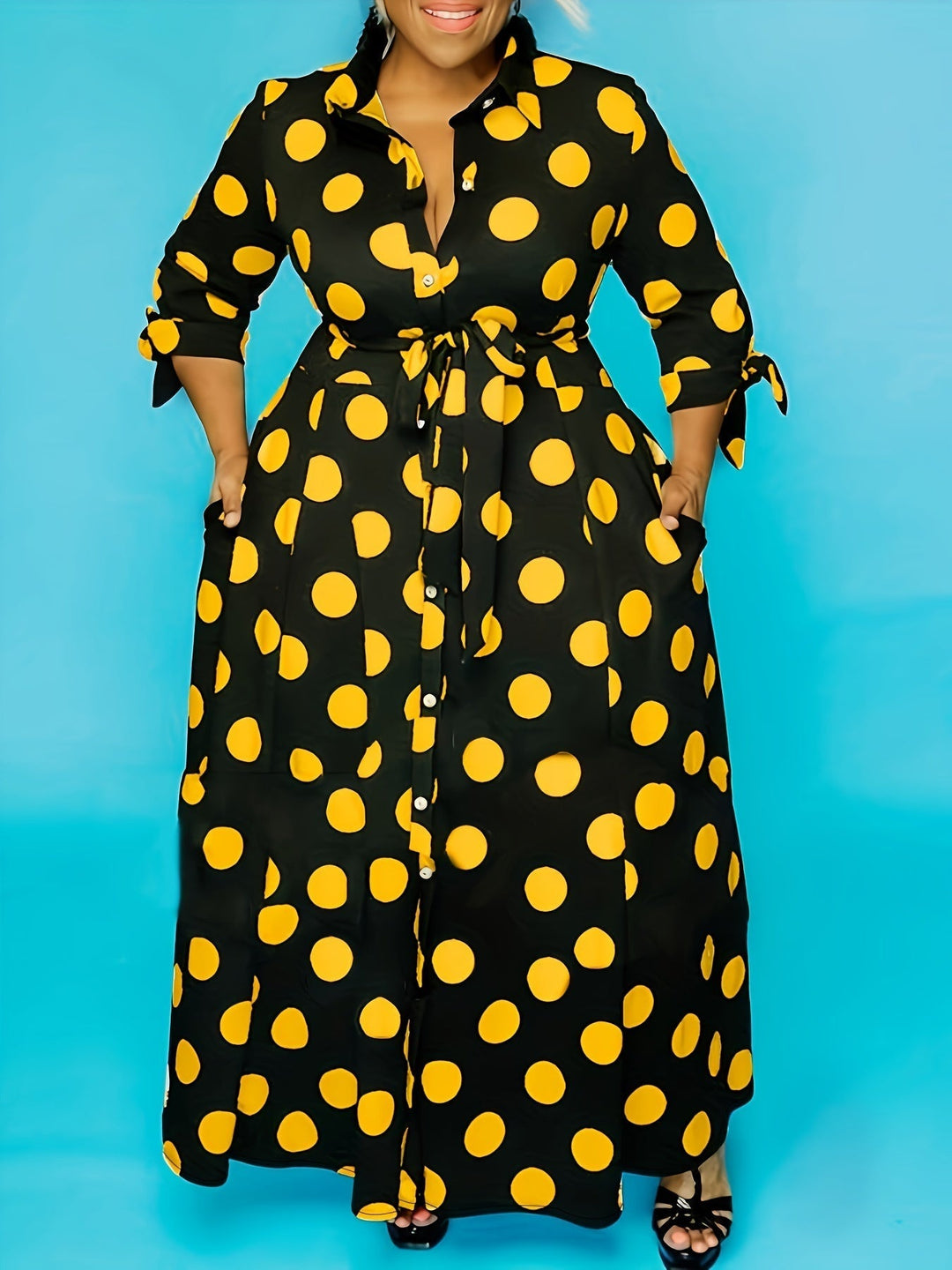 Allegra™ - Elegant Polka Dot Dress