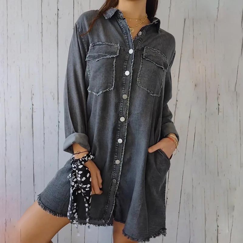 Deandra™ - Oversized Denim Shirt